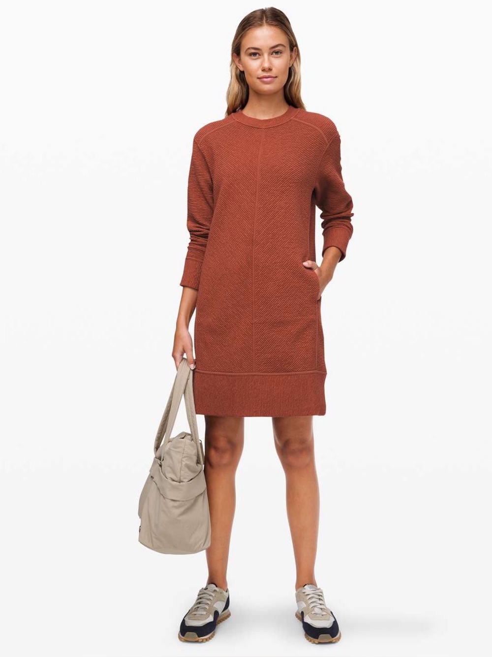 Lululemon On Repeat Dress Heathered Rustic Clay 6 Small Tunic
